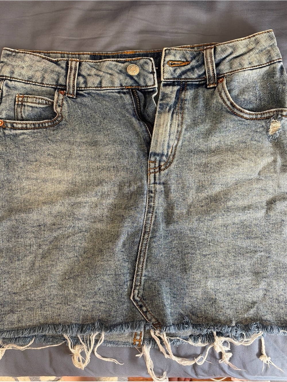 wild fable Light Blue Distressed Jean Skirt
